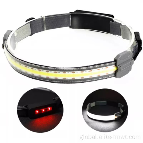 Head Torch Strap Head Torch Strap Durable Elastic Headband COB LED Headlamp Usb Led Camping Headlight with Red Safety Warning Light Factory